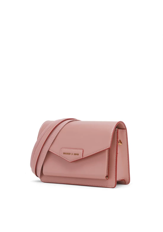 Charles Keith Messenger Bag Ladies Clamshell Messenger Bag Pink